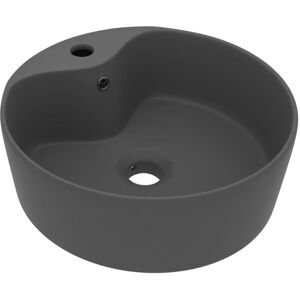 Luxury Wash Basin with Overflow Matt Dark Grey 36x13 cm Ceramic vidaXL