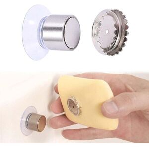 YMYNY Magnetic soap holder with suction cup, wall-mounted magnetic shower soap holder, no drilling required, simple design, firm and stable, suitable for