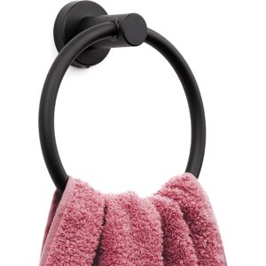 Linghhang - Matte Black Towel Ring Modern Hand Towel Holder for Bathroom Wall SUS304 Stainless Steel