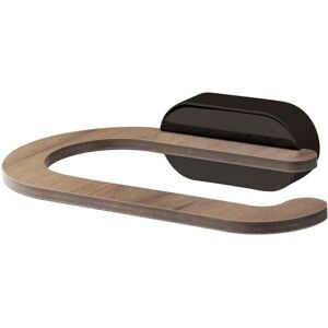 Bisk - Matte Black/Brown Toilet Roll Holder Hanger Wall Mounted