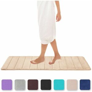 HOOPZI Memory Foam Bath Mat Absorbent Non-Slip Bath Mat Washable Bath Mat - 40 x 120 cm, Beige