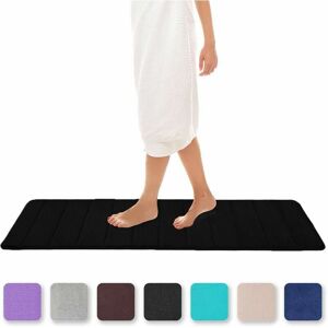 Hoopzi - Memory Foam Bath Mat Absorbent Non-Slip Bath Mat Washable Bath Mat - 40 x 120 cm, Black