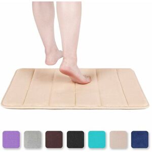 Hoopzi - Memory Foam Bath Mat Absorbent Non-Slip Bath Mat Washable Bath Mat - 40 x 60 cm, Beige