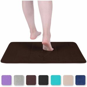 Hoopzi - Memory Foam Bath Mat Absorbent Non-Slip Bath Mat Washable Bath Mat - 40 x 60 cm, Brown