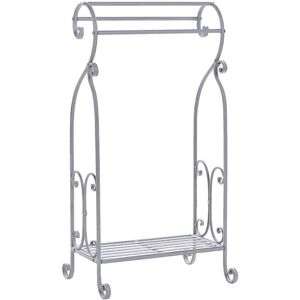 Beliani - Towel Stand Old Looking Vintage Bathroom Rack Freestanding Grey Linares