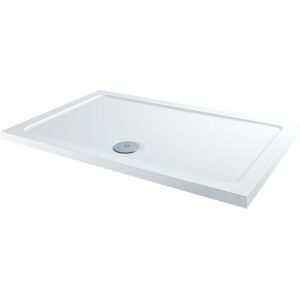 Milano - Lithic - White Low Profile Rectangular Shower Tray - 1700mm x 900mm