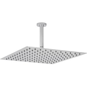 HUDSON REED Milano Arvo 400mm Square Thin Fixed Rainfall Shower Head with Ceiling Mounted Arm - Chrome