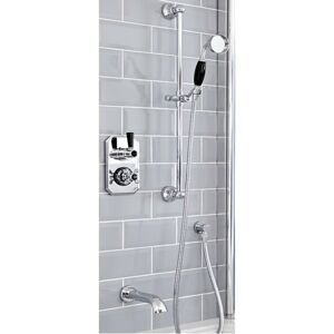 Milano - Elizabeth - Traditional 2 Outlet Twin Diverter Thermostatic Mixer Shower Valve with Riser Rail Kit and Wall Mounted Bath Spout - Chrome &