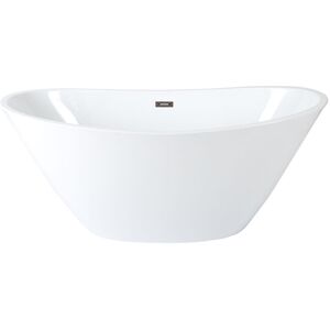 Milano Irwell - Modern Bathroom 1570mm x 785mm Double Ended Freestanding Oval Bath with Overflow and White Push Button Waste - Oil Rubbed Bronze