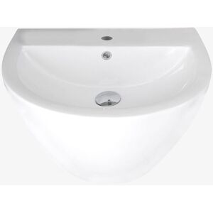 Milano - Irwell - Modern White Ceramic Wall Hung Bathroom Basin Sink with One Tap Hole - 530mm x 440mm