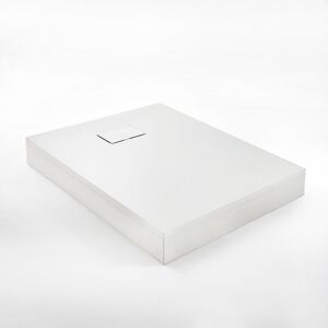 Milano - Rasa - 1500mm x 900mm White Textured Slate Effect Rectangular Shower Tray and Fast Flow Waste - With Corner Riser Kit