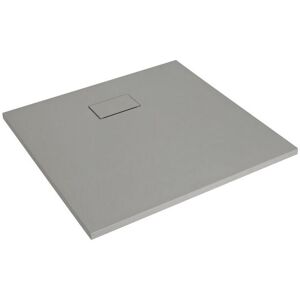 Milano - Rasa - Light Grey Low Profile Square Textured Slate Effect Shower Tray - 900mm x 900mm