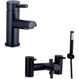 Balterley - Minimalist Mono Basin Mixer Tap and Bath Shower Mixer Set - Black