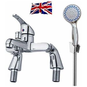 Briefness - Modern Bathroom Bath Shower Filler Mixer Tap Single Lever Chrome Solid Brass with Shower Handset and Hose Attachment