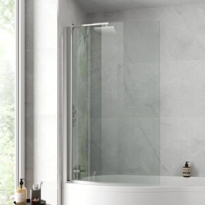 Aquari - Modern Bathroom Curved Hinged Bath Shower Screen 6mm Toughened Safety Glass