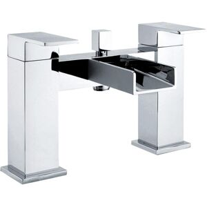 Balterley - Modern Bathroom Deck Mounted Square Waterfall Spout Bath Shower Mixer Tap - Chrome