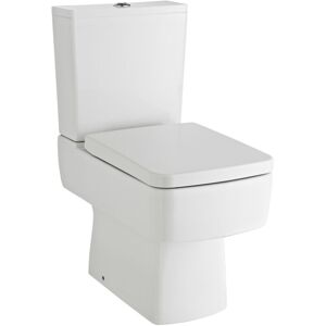 BALTERLEY Modern Compact Semi Flush to Wall Pan and Cistern wc Toilet (No Seat), 800mm x 355mm, White