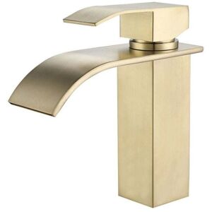 Linghhang - ccykxa Modern Gold Waterfall Basin Faucet, Bathroom Mixer Tap with Adjustable Hot and Cold Water