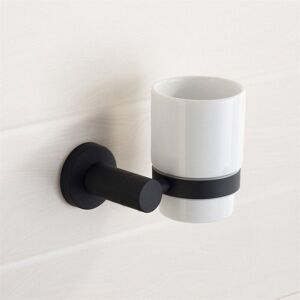 NES HOME Modern Round Black Matte Single Tumbler Holder