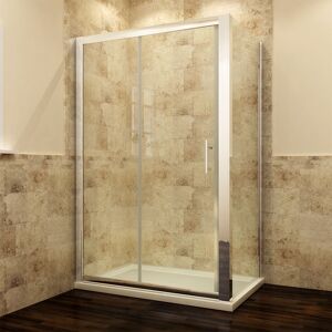 Modern Sliding Shower Cubicle Door Bathroom Shower Enclosure 1200 x 800 mm with Shower Tray+ Side Panel - Elegant
