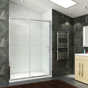 Modern Sliding Shower Cubicle Door Bathroom Shower Enclosure with Tray 1200 x 800 mm + Free Waste Trap - Elegant