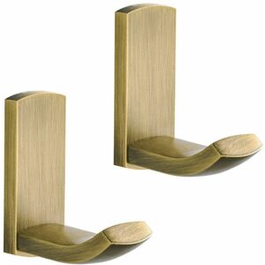 Lune - Moon-Antique Brass Robe Hooks Shower Towel Hook for Hanging Bathroom Wall Kitchen Hooks, Brushed Bronze - Pack of 2