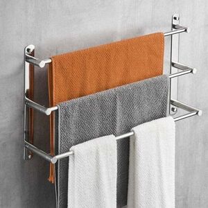 Alwaysh - Multilayer 304 Stainless Steel Wall Mounted Towel Rack 40cm Wall Mounted 3 Bars Bathroom Kitchen Towel Rack