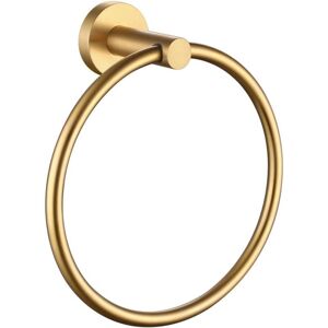 ZVD - Stainless Steel Wall Mounted Towel Rack - Round Holder for Bathroom, Toilet and Kitchen (Brushed Gold)