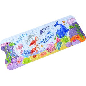 CSPARKV Non-Slip Bath Mat 100x40cm(Blue Whale), Anti-Slip Bathtub Mat with 200 Suction Cups PVC Material, Shower Mat with Cartoon Marine Animals for Kids and