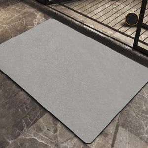 Linghhang - Non-Slip Bath Mat, Absorbent Bathroom Mat, Diatomite Bathroom Mat, Soft Quick Drying Shower Mat, Microfiber Absorbent Dish Mat, Gray