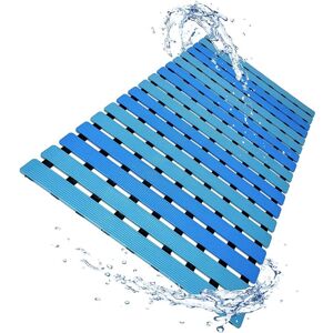 Linghhang - Non-slip bath mat, bathtub mat, fast drainage - 40 x 63 cm Blue