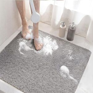 Linghhang - Non-Slip Shower Mat, 60x60cm Non-Slip Bathtub Mat with Drain, Soft pvc Loofah Bath Mat for Bathroom, Quick Drying