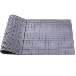 Linghhang - Non-slip shower mat, bath mat with suction cup drainage hole, suitable for bath and shower, mildew resistant mat, length 70x40 cm, gray