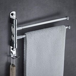 LINGHHANG Non-Slip Wall Mounted Towel Rack with Pole Head, 180 Degree Rotating Bathroom Towel Holder, Swivel Shelf, Towel Rack