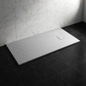 NRG 1800 x 900mm SMC White Rectangle Slate Effect Bathroom Shower Tray
