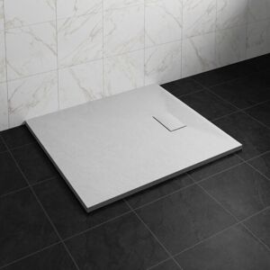 NRG - 1200 x 900mm smc White Rectangle Slate Effect Bathroom Shower Tray