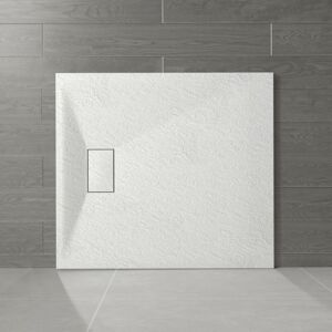 NRG 1200 x 900mm White SMC Rectangle Slate Effect Bathroom Shower Enclosure Tray