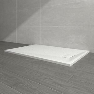 1400 x 800mm White smc Rectangle Slate Effect Bathroom Shower Enclosure Tray - NRG