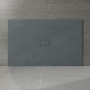1600 x 1000mm Anthracite smc Rectangle Slate Effect Bathroom Shower Enclosure Tray - NRG