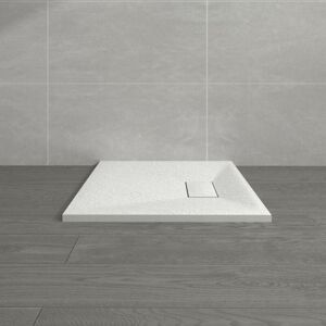 NRG - 700 x 700mm White smc Square Slate Effect Bathroom Shower Enclosure Tray