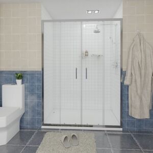NRG - Sliding Shower Enclosure Door Walk In Glass Screen 1500 x 1900mm
