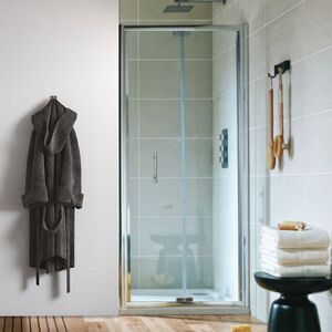 Orbit - A6 Semi-Frameless Bi-Fold Shower Door 800mm Wide - 6mm Glass