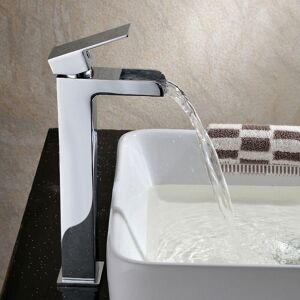 Nes Home - Ozone Modern Square Extended Countertop Waterfall Basin Mono Mixer Tap