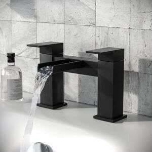 Nes Home - Ozone Modern Matte Black Waterfall Deck Mounted Bath Filler Tap