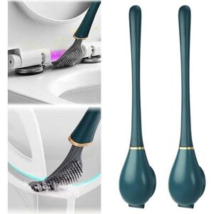 YMYNY Pack Flat Silicone Toilet Brush, Hanging Toilet Brush, Flexible Silicone Toilet Brush, Bathroom Toilet Brush with Punch-Free, Quick-Drying Wall