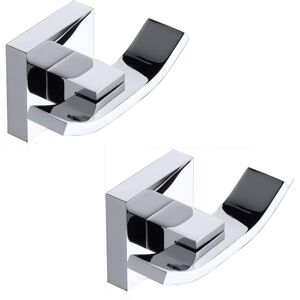 Linghhang - Pack of 2, Bathroom Towel Hooks Robe Hooks Double Robe Hooks, Polished Chrome Finish