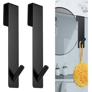 Ymyny - Pack Shower Door Hooks (7' Black) - Towel Hooks No Drilling Required - Shower Hooks, Frameless Hooks for Glass Shower Doors mumu