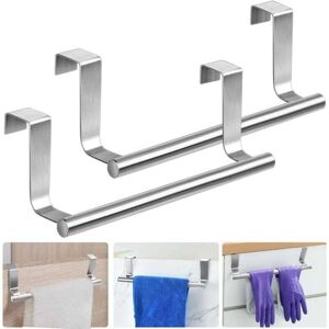 Mumu - Pack Stainless Steel Wall Mounted Towel Rails, 23 x 6.2 cm, Hanging Towel Rail, Wall Towel Holder, Towel Bars, Bathroom Towel Holder,
