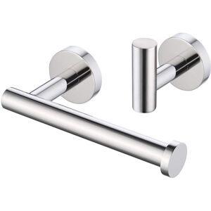 ZVD - Piece Bathroom Accessory Set Wall Mounted Toilet Paper Holder and Towel Hook Set Self Adhesive SUS304 Stainless Steel Polished