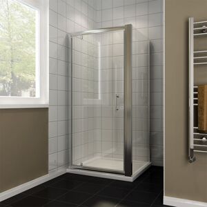 Pivot Hinge Shower Enclosure Glass Screen Door 1000 x 700 mm Shower Cubicle + Side Panel - Elegant